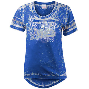 Dodgers Women's Burnout Wash Hi-Low T-Shirt