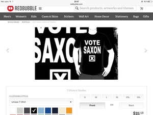 Vote Saxon t-shirt