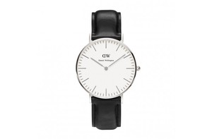 Часы daniel wellington в серебре с черным ремешком