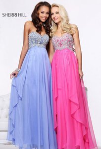 Sherri Hill 3862 Strapless Long Chiffon Prom Dress Online Sale 2015