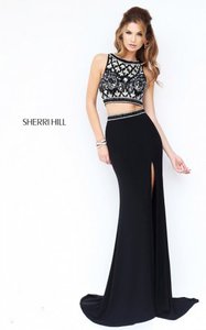 2015 Beaded Two-Piece Prom Dress Black Sherri Hill 9731