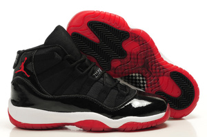 Cheap Womens Nike Air Jordan 11 Black White Red Shoes