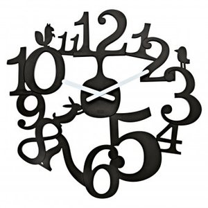 Koziol Wall Clock Pi:p solid black