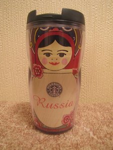 Термокружка Starbucks с матрешкой