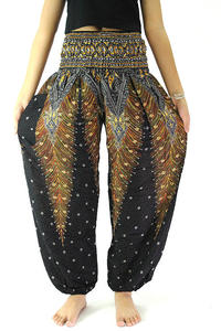 Black Peacock Harem Pants (Bohemian Island)