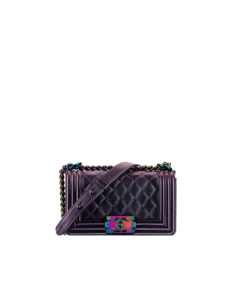 Chanel Boy rainbow goat skin