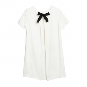 CHINTI & PARKER BOW SHIFT DRESS  OFF WHITE