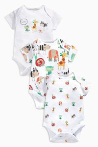 Bright Animals Short Sleeve Bodysuits Three Pack