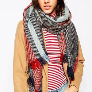 liquorish striped herringbone scarf