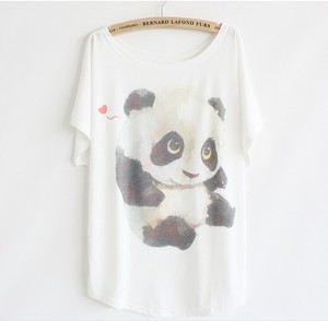 Summer fashion loose women's cotton T-shirt Panda