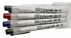 Набор из 4 ручек для каллиграфии Calligraphy Pen Oblique Tip (1 мм., скошенный наконечник)