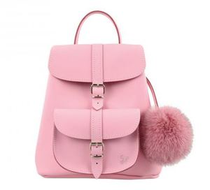 Pink Leather Rucksack