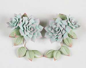 Mint green Succulent Earrings