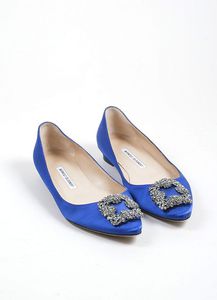 Балетки Blue Manolo Blahnik Satin