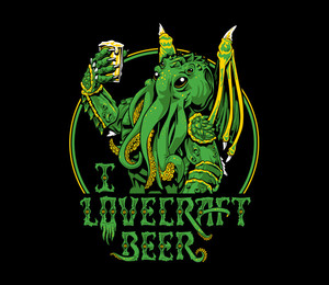 Футболка I Lovecraft Beer, M, коричневая