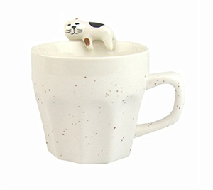 3D Ceramic Mug Handmade Cup with a cat