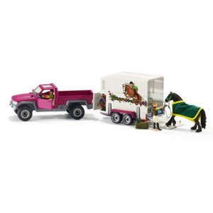 Пикап с трейлером для лошади Schleich 42346