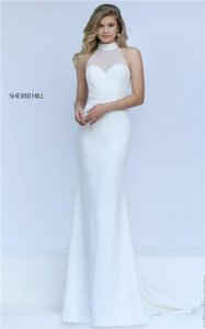 2016 Sherri Hill 11328 Haltered Cutout Slit Ivory Long Prom Dress Online