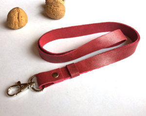 Red Leather Lanyard