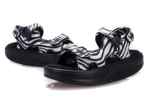 MBT Kisumu White Zebra Printed Leather Women Sandal