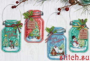 Dimensions 08964 Christmas Jar Ornaments