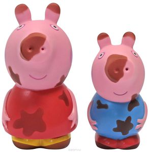 Игровой набор Peppa Pig "Грязнуля или Чистюля?" для ванной (Пеппа + Джордж)