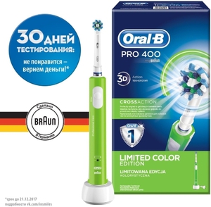 Электрическая зубная щетка BRAUN Oral-B Pro 400 CrossAction Green