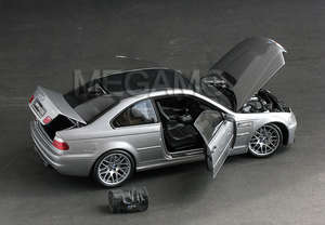 Модель 1:18 - BMW m3 e46 CSL by Kyosho silver with bag (BMW Dealer Edition)