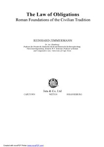 Zimmermann R. The Law of Obligations