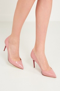 CHRISTIAN LOUBOUTIN Розовые лакированные туфли Pigalle Follies 85