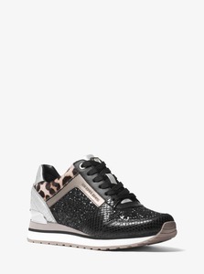 Billie Glitter and Leather Sneaker by Michael Kors