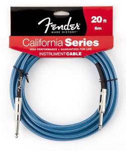 FENDER 20 CALIFORNIA INSTRUMENT CABLE LAKE PLACID BLUE