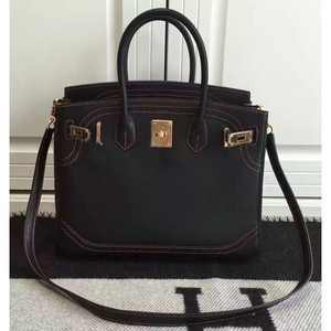 Hermes Birkin Bag Barenia Leather Gold Hardware In Black