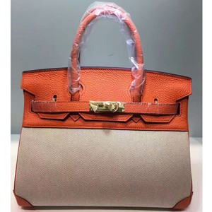 Hermes Birkin Bag Canvas Gold Hardware In Orange