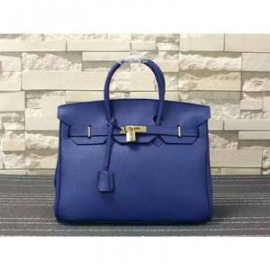 Hermes Birkin Bag Togo Leather Gold Hardware In Blue