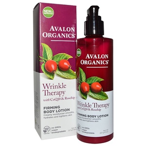 Avalon Organics, Wrinkle Therapy с коэнзимом Q10 и шиповником, укрепляющий лосьон для тела, 8 унций (227 г)