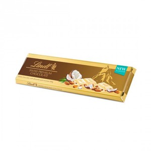 Lindt swiss premium white chocolate with almonds and coconut (белый с миндалем и кокосом)