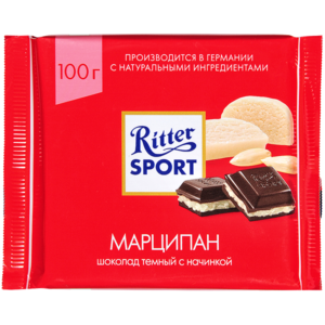 Шоколад темный Ritter Sport с марципановой начинкой