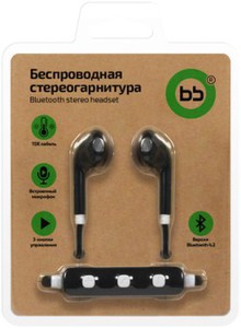 Беспроводная гарнитура BB 003-001 Bluetooth 4.2 (черный)