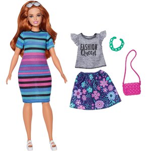 Barbie® Fashionistas® Doll 85 Happy Hued Doll & Fashions – Curvy (art. FJF69)