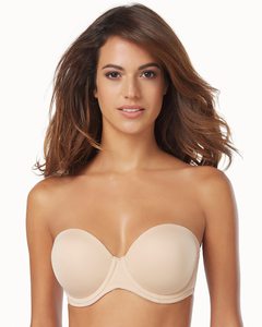 Beige strapeless bra