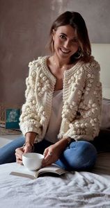 chicwish knit your love pom pom cardigan