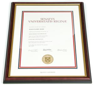 Queen's Diploma Frame (#5 Bostonian 11" x 14" Diploma Frame)