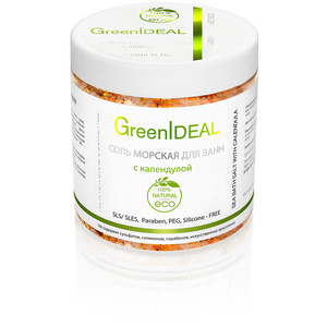 GreenIDEAL Соль морская для ванн с календулой