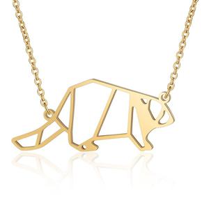 origami beaver necklace