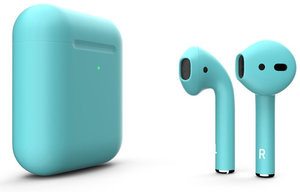 Наушники Apple Airpods 2 Color (беспроводная зарядка чехла) (Tiffani matte)