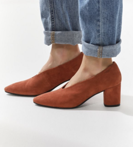 V-Cut Suede Pumps