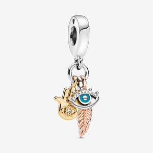 Hamsa, All-seeing Eye & Feather Spirituality Dangle Charm