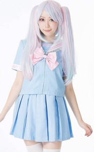 Laced white collar sailor school uniform