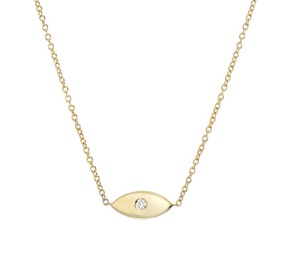 14k gold little evil eye necklace